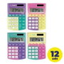 MILAN Calculadora de Bolsillo Sunset de 8 Dígitos, Colores Surtidos, Expositor de 12 Unidades